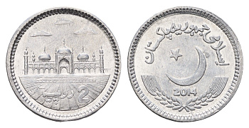Пакистан 2 рупии 2014 KM 68 алюминий UNC 3334-227