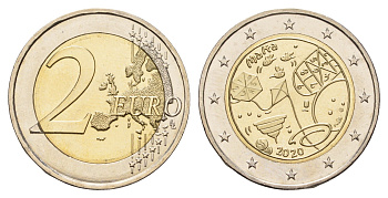 Мальта 2 евро 2020 . (Париж), Игры KM 207 биметалл BU 68-923