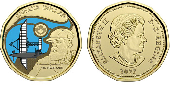 Канада 1 доллар 2022 175 лет со дня рождения Александра Грейам Белла, изобретатель телефона, эмаль KM 3189.1 сталь плакированная латунью  UNC  M59-06