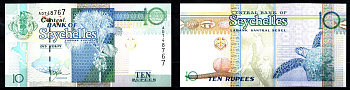 Сейшельские Острова 10 рупий ND (1998-2008) Pick 36 a бумага UNC (пресс) 8608-34-3-1
