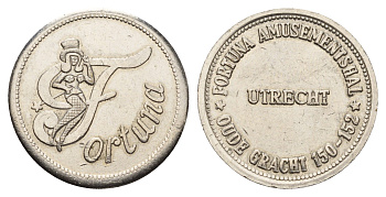 Нидерланды жетон казино - Утрехт диаметр 25 мм, вес 6,37 гр медно-никель 210-151