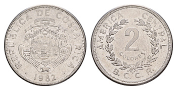 Коста-Рика 2 колон 1982 KM 211.1 нержавеющая сталь 4649-829