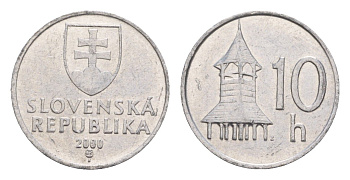 Словакия 10 геллеров 2000 KM 17 алюминий 4659-544