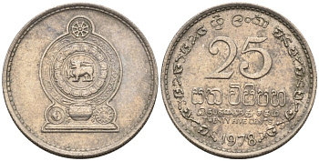 Шри-Ланка 25 центов 1978 KM 141.1 медно-никель 4567-217