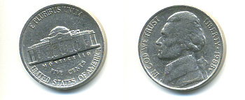 США 5 ЦЕНТОВ 1988 P, ДЖЕФФЕРСОН KM А192 медно-никель 179-737