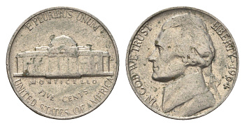 США 5 центов 1964 Джефферсон KM A192 медно-никель 4674-529