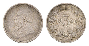 ЮАР 3 пенса 1896 KM 3 серебро 4585-139