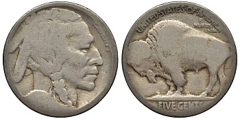 США 5 ЦЕНТОВ ND ИНДЕЕЦ, БИЗОН KM 134 медно-никель 27-737