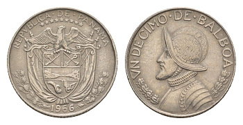 Панама 1/10 бальбоа (10 сентесимо) 1966 KM 10 медь плакированная медно-никелем 4644-123