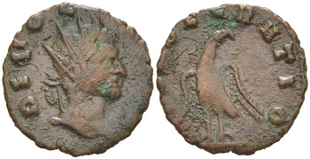 Римская Империя антониниан 270 Клавдий Готский, посмертная чеканка, DIVO CLAVDIO, бюст императора / CONSECRATIO, орел, Рим RIC 266 биллон 1073-20-53