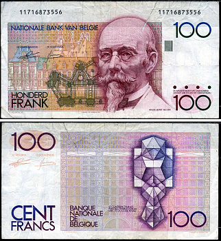 Бельгия 100 франков ND (1982-1984) Pick 142 a (5) бумага 7221-26-3-2