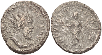 Римская Империя (императоры в Галлии) антониниан 260 - 269 Постум. IMP C POSTVMVS P F AVG / PROVIDENTIA AVG, Провиденция, держащая скипетр и сферу, Колония Агриппины, Very fine RIC 323 биллон 1073-13-42