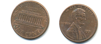 США 1 ЦЕНТ 1991 ЛИНКОЛЬН KM 201b цинк плакированный медью 86-254