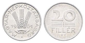 Венгрия 20 филлеров 1961 BP KM 550 алюминий aUNC 4665-1053