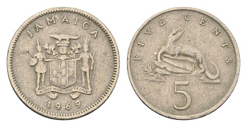 Ямайка 5 центов 1969 KM 46 медно-никель 4664-741