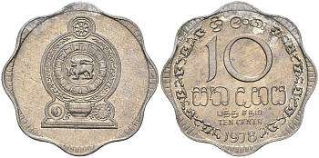Шри-Ланка 10 центов 1978 KM 140a алюминий 4135-1225