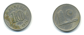 Малайзия 10 сенов 1976 здание ПарламентаKM 3 медно-никель 3999-541