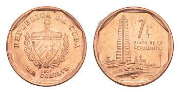 Куба 1 сентаво 2007 KM 729 сталь плакированная медью UNC 4651-522