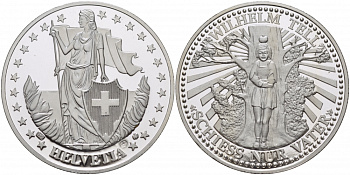 ШВЕЙЦАРИЯ МЕДАЛЬ ND ВИЛЬГЕЛЬМ ТЕЛЬ серебро PROOF 01-144-23