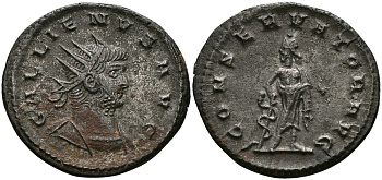 Римская Империя антониниан 265 Галлиен CONSERVATOR AVG Антиохия Good Very fine (степень редкости R1) RIC 632 серебро 1073-9-106