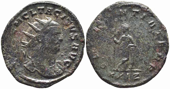 Римская Империя аврелианиан 276 Тацит CLEMENTIA TEMP Рим Good Very fine RIC 84 бронза 1073-16-42