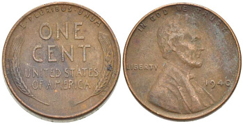 США 1 ЦЕНТ 1940 ЛИНКОЛЬН KM 132 бронза 3309-1246