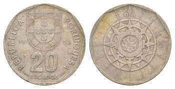 Португалия 20 эскудо 1986 KM 634 медно-никель 4519-333