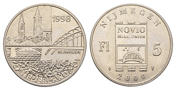 Нидерланды, Неймеген муниципальный жетон - 5 флоринов 1998 Новое тысячелетие никель 4672-1044
