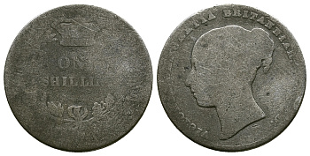 Великобритания 1 шиллинг ND (1838-1887) Виктория (1837-1901) KM 734, Sp 3902-7 серебро 4606-1111