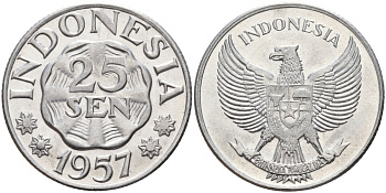Индонезия 25 сен 1957 KM 11 алюминий 4144-541