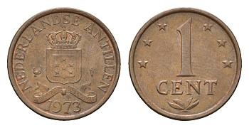 Нидерландские Антильские острова (Нидерландские Антилы) 1 цент 1973 Юлиана (1948-1980) KM 8 бронза 4669-1253