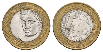 Бразилия 1 реал 2009 KM 652a биметалл UNC 4646-127