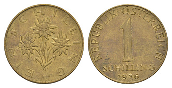 Австрия 1 шиллинг 1976 KM 2886 алюминиевая бронза 4633-935