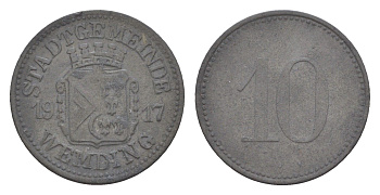 Вемдинг 10 пфеннигов 1917 Funck 594.2, Men18 33345.2 цинк 4636-1227