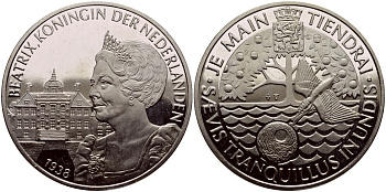 НИДЕРЛАНДЫ МЕДАЛЬ ND КОРОЛЕВА БЕАТРИКС (1938-) медно-никель UNC 650-1134