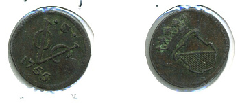 Нидерландская Восточная Индия 1/2 дуита 1755 Утрехт KM 112.1 медь 503-612