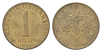 Австрия 1 шиллинг 1978 KM 2886 алюминиевая бронза 4671-636