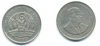 Маврикий 5 рупий 1992 Сивусагур Рамгулам KM 56 медно-никель 179-136