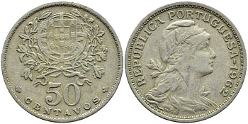 Португалия 50 сентаво 1962 KM 577 медно-никель 4395-813