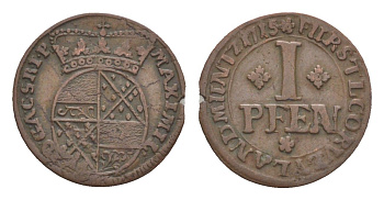 Корвей 1 пфенниг 1715 KM 126 медь 633-1141