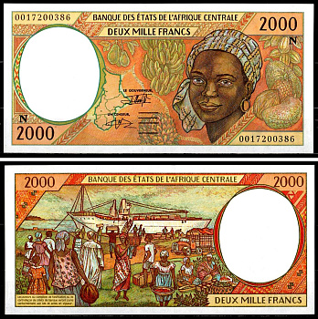 Экваториальная Гвинея 2000 франков 2000 Банк государств Центральной Африки Pick 503N g бумага UNC (пресс) 7548-44-3-1