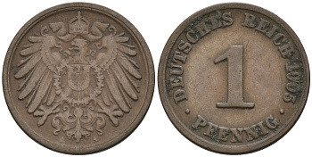 Германия 1 пфенниг 1905 A KM 10, J. 10 медь 4567-1213