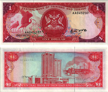 ТРИНИДАД И ТОБАГО 1 ДОЛЛАР 1985 ПОДПИСЬ 4 Pick 36а бумага UNC (ПРЕСС) 2192-54-3-1