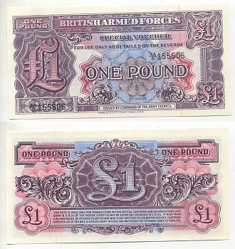 АНГЛИЯ 1 ФУНТ 1948 2 СЕРИЯ, ДЛЯ АРМИИ Pick M22 бумага UNC (ПРЕСС) 6287-33-3