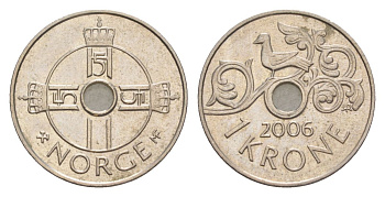 Норвегия 1 крона 2006 KM 462 медно-никель 4633-742