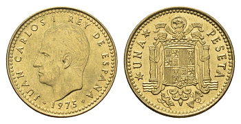 Испания 1 песета 1975 (78) Хуан Карлос I (1975-2014) KM 806 алюминиевая бронза UNC 4684-1052