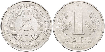 ГДР 1 МАРКА 1982 А KM 35.2 алюминий 4401-242