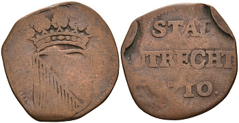 Утрехт (Utrecht), Нидерланды 1 дуит 1710 KM 85 медь 4577-257