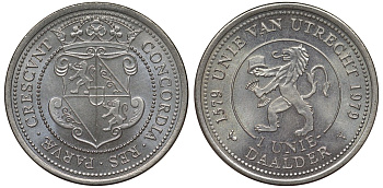 Нидерланды 1 даалдер 1979 400 лет Утрехтскому союзу медно-никель UNC 4122-121