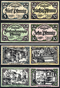 Трибес (Ройсс) набор из 4 нотгельдов 1920 7555-49-1-1